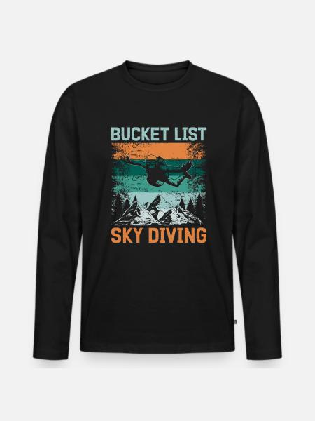 Parachute Fire Camp -Junkie -Parachutist - Men's Premium Organic Long Sleeve Shirt - black