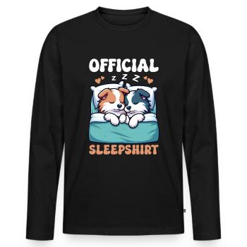 Official Sleeper Collie Lover Sleeps - Men's Premium Organic Long Sleeve Shirt - black - Front - Nico (187cm)