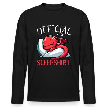 Official Sleeper Dragon Sweet Lazy - Men's Premium Organic Long Sleeve Shirt - black - Front - Nico (187cm)