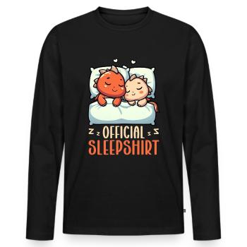 Official Sleeper Dragon Sweet Lazy - Men's Premium Organic Long Sleeve Shirt - black - Front - Nico (187cm)