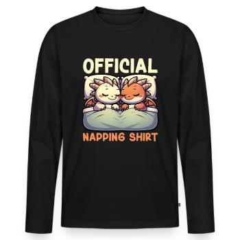Official Sleeper Dragon Sweet Lazy - Men's Premium Organic Long Sleeve Shirt - black - Front - Nico (187cm)
