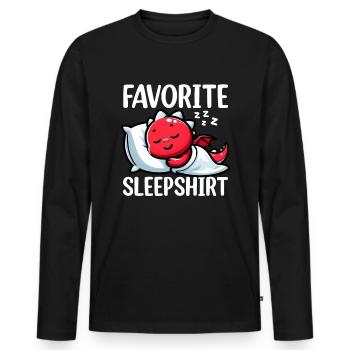 Official Sleeper Dragon Sweet Lazy - Men's Premium Organic Long Sleeve Shirt - black - Front - Nico (187cm)