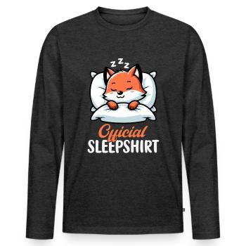 Official Sleeper Fox Cute Funny Lazy - Men's Premium Organic Long Sleeve Shirt - heather anthracite - Front - Nico (187cm)
