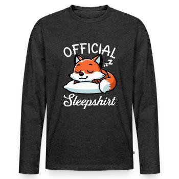 Official Sleeper Fox Cute Funny Lazy - Men's Premium Organic Long Sleeve Shirt - heather anthracite - Front - Nico (187cm)