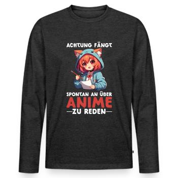 Anime Manga Otaku Japan Waifu Anime Girl Cosplay - Men's Premium Organic Long Sleeve Shirt - heather anthracite - Front - Nico (187cm)