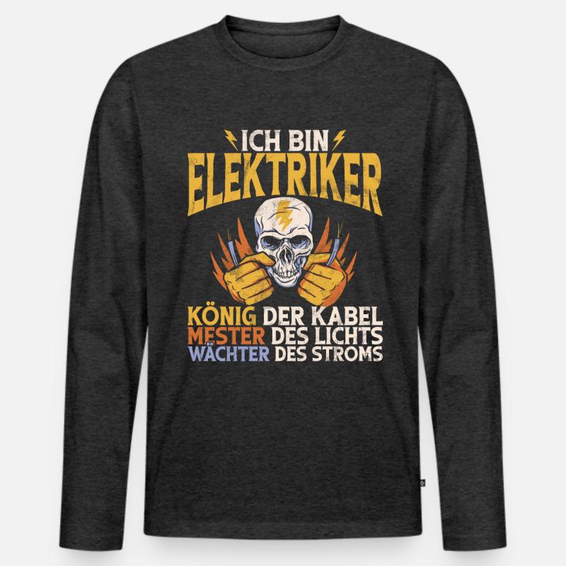 Electronics Technician Electrics Profession Volt Electrical Engineering Men's Premium Organic Long Sleeve Shirt