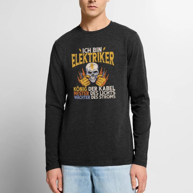 Electronics Technician Electrics Profession Volt Electrical Engineering Men's Premium Organic Long Sleeve Shirt