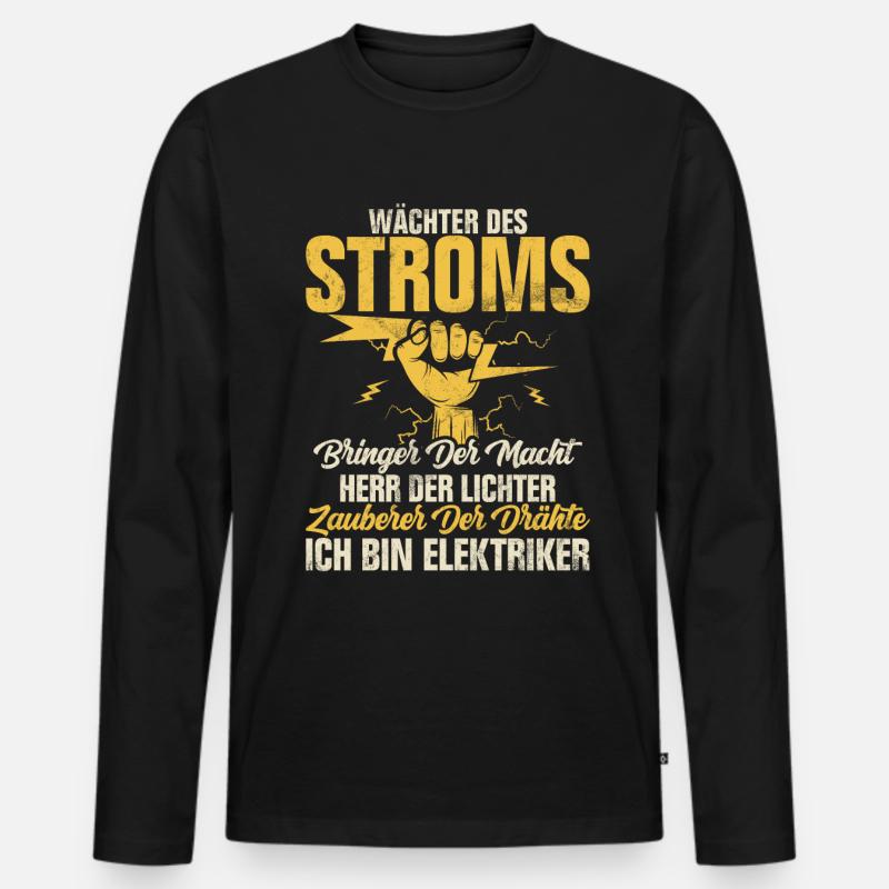 Electronics Technician Electrics Profession Volt Electrical Engineering Men's Premium Organic Long Sleeve Shirt