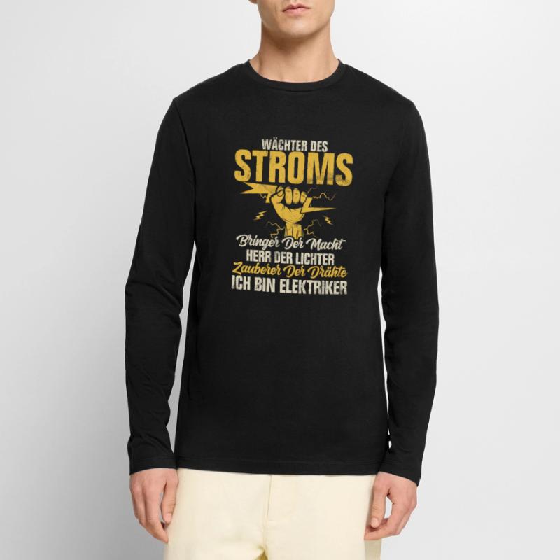 Electronics Technician Electrics Profession Volt Electrical Engineering Men's Premium Organic Long Sleeve Shirt