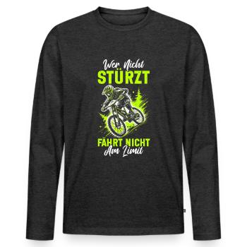Mountain bikers Bicycle lovers Cyclists Cycling - Men's Premium Organic Long Sleeve Shirt - heather anthracite - Front - Nico (187cm)