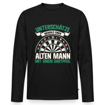 Fléchettes Jeu de fléchettes Jeu de fléchettes Jeu de fléchettes - T-shirt manches longues Premium bio Homme - noir - Devant - Nico (187cm)