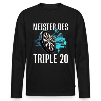 Fléchettes Jeu de fléchettes Jeu de fléchettes Jeu de fléchettes - T-shirt manches longues Premium bio Homme - noir - Devant - Nico (187cm)