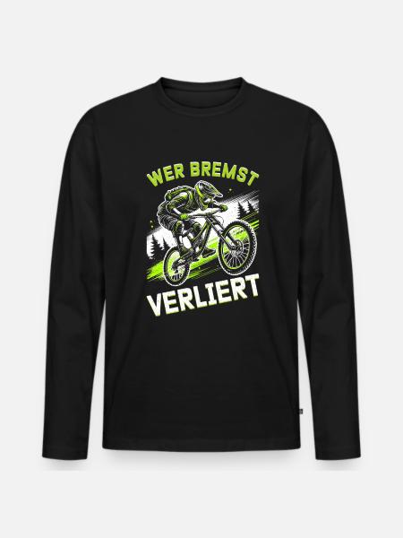 Mountain bikers, MTB lovers, cycling - Men's Premium Organic Long Sleeve Shirt - black