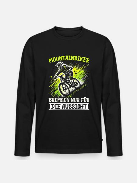 Mountain bikers, MTB lovers, cycling - Men's Premium Organic Long Sleeve Shirt - black
