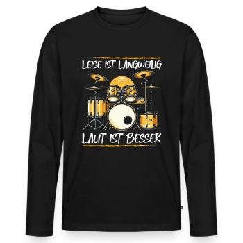 Batteur Batteur Percussion Musiciens - T-shirt manches longues Premium bio Homme - noir - Devant - Nico (187cm)