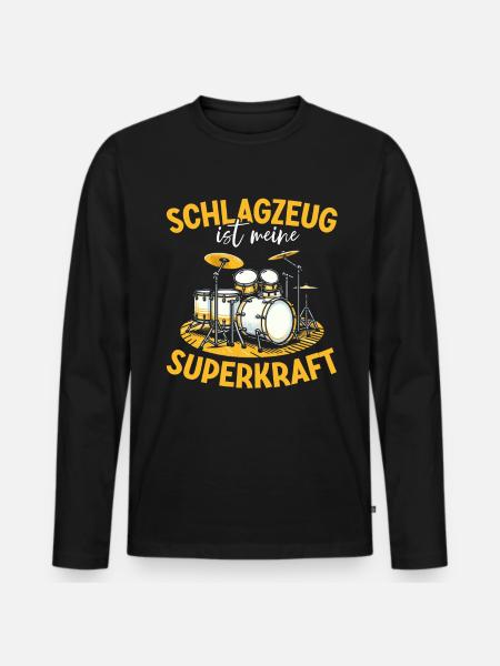 Drummer Drummer Percussion Musicians - Men's Premium Organic Long Sleeve Shirt - black