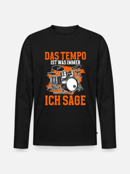 Drummer Drummer Percussion Musicians - Men's Premium Organic Long Sleeve Shirt - black