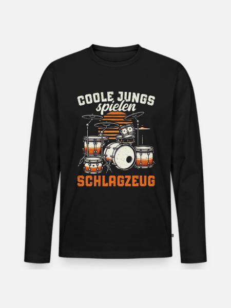 Drummer Drummer Percussion Musicians - Men's Premium Organic Long Sleeve Shirt - black
