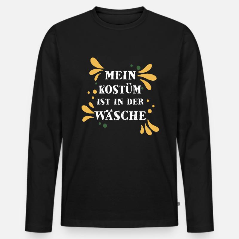 Fasching Kostüm Karneval - Männer Premium Bio Langarmshirt - Schwarz