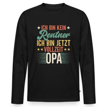 Grandpa, Grandpa, Grandpa, Grandpapa - Men's Premium Organic Long Sleeve Shirt - black - Front - Nico (187cm)