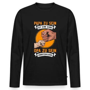 Grandpa, Grandpa, Grandpa, Grandpapa - Men's Premium Organic Long Sleeve Shirt - black - Front - Nico (187cm)