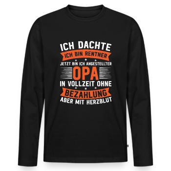 Grandpa, Grandpa, Grandpa, Grandpapa - Men's Premium Organic Long Sleeve Shirt - black - Front - Nico (187cm)