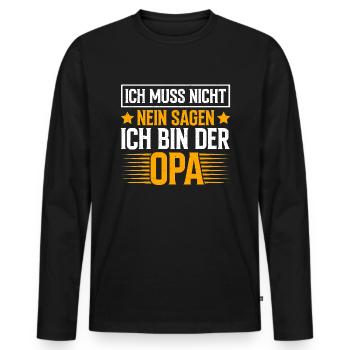 Grandpa, Grandpa, Grandpa, Grandpapa - Men's Premium Organic Long Sleeve Shirt - black - Front - Nico (187cm)