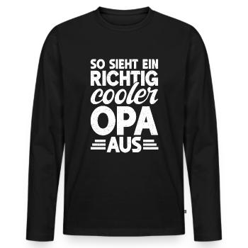 Grandpa, Grandpa, Grandpa, Grandpapa - Men's Premium Organic Long Sleeve Shirt - black - Front - Nico (187cm)