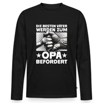 Grandpa, Grandpa, Grandpa, Grandpapa - Men's Premium Organic Long Sleeve Shirt - black - Front - Nico (187cm)