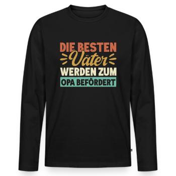 Grandpa, Grandpa, Grandpa, Grandpapa - Men's Premium Organic Long Sleeve Shirt - black - Front - Nico (187cm)