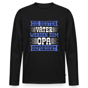 Grandpa, Grandpa, Grandpa, Grandpapa - Men's Premium Organic Long Sleeve Shirt - black - Front - Nico (187cm)