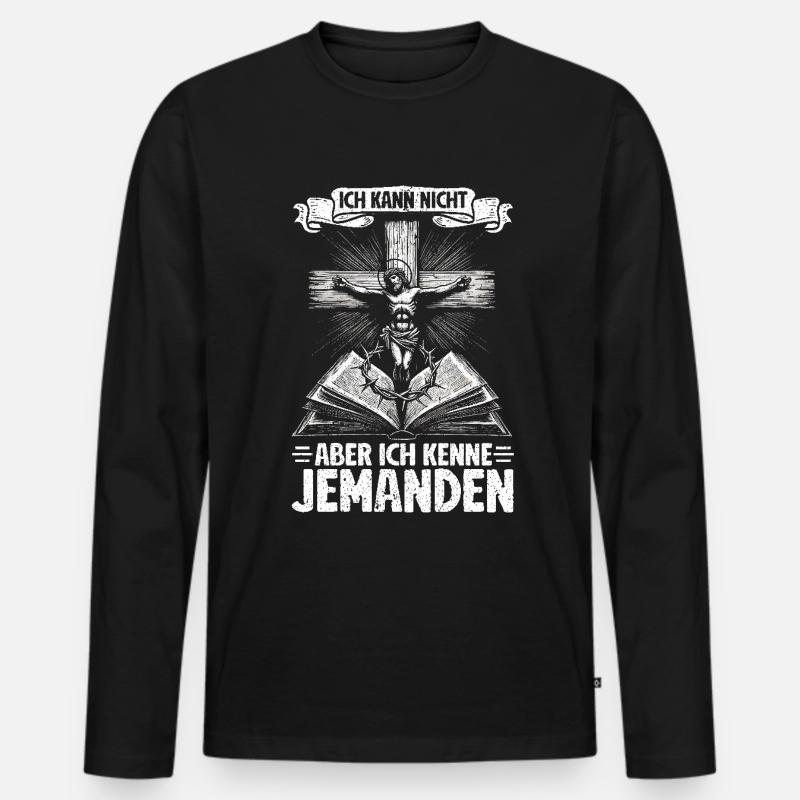 Jesus Christlich Katholiken Gläubiger Gottesdienst - Männer Premium Bio Langarmshirt - Schwarz