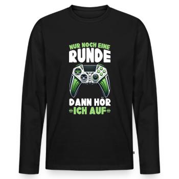 Nur Noch Eine Runde Dann Hör Ich Auf Konsolen - Männer Premium Bio Langarmshirt - Schwarz - Vorne - Nico (187cm)