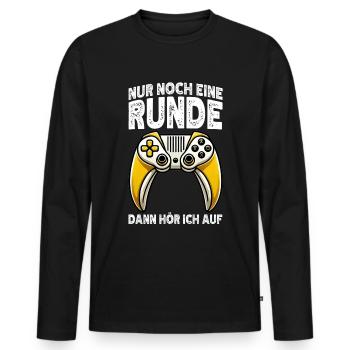 Nur Noch Eine Runde Dann Hör Ich Auf Konsolen - Männer Premium Bio Langarmshirt - Schwarz - Vorne - Nico (187cm)