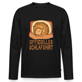 Offizielles Schlafshirt Igel - Männer Premium Bio Langarmshirt - Schwarz - Vorne - Nico (187cm)