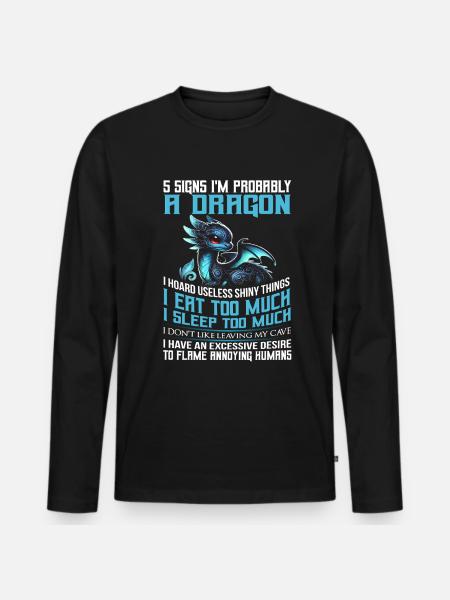 Dragon Creatures Medieval Dragon - Men's Premium Organic Long Sleeve Shirt - black