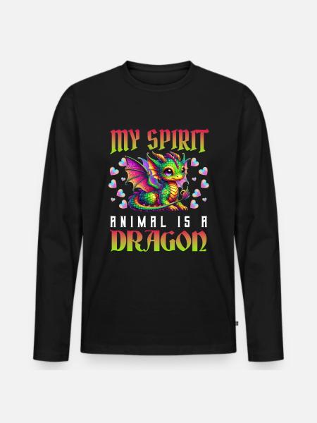 Dragon Creatures Medieval Dragon - Men's Premium Organic Long Sleeve Shirt - black