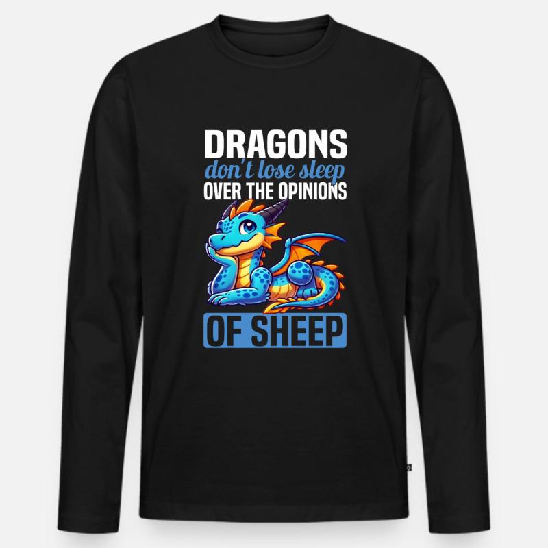 Dragon Creatures Medieval Dragon - Men's Premium Organic Long Sleeve Shirt - black
