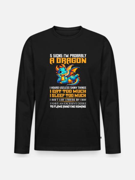 Dragon Creatures Medieval Dragon - Men's Premium Organic Long Sleeve Shirt - black