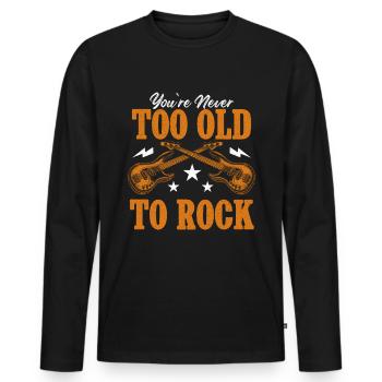 Bassgitarrist Gitarrist E -Gitarre - Männer Premium Bio Langarmshirt - Schwarz - Vorne - Nico (187cm)