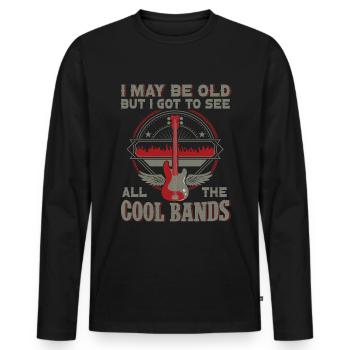 Bassgitarrist Gitarrist E -Gitarre - Männer Premium Bio Langarmshirt - Schwarz - Vorne - Nico (187cm)