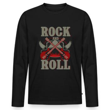 Bassgitarrist Gitarrist E -Gitarre - Männer Premium Bio Langarmshirt - Schwarz - Vorne - Nico (187cm)