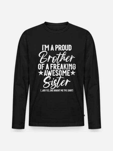 Sister Brother Matching Siblings Twins - Men's Premium Organic Long Sleeve Shirt - black