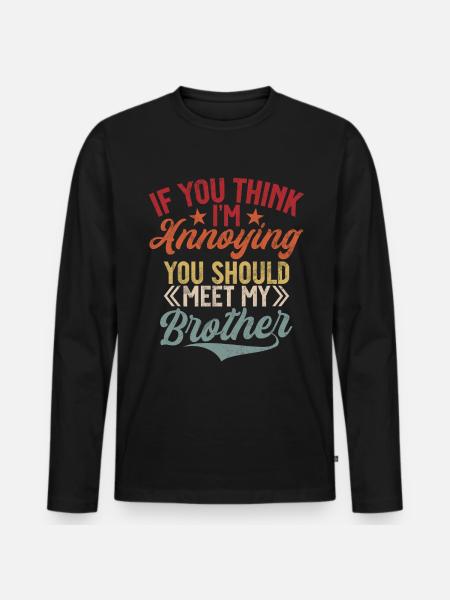 Sister Brother Matching Siblings Twins - Men's Premium Organic Long Sleeve Shirt - black