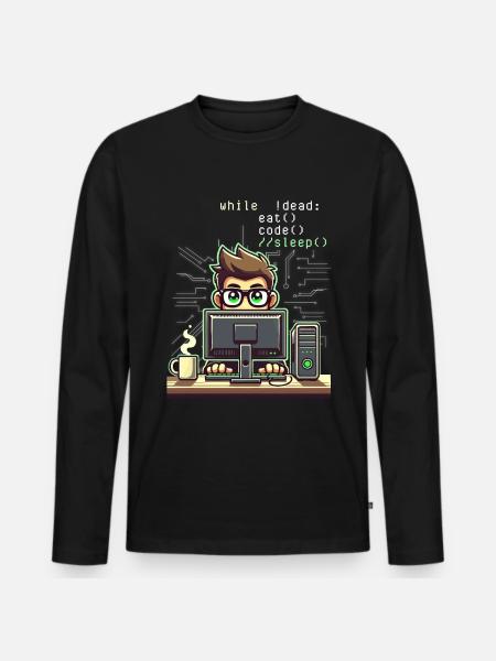 Programmer Computer Coding Software Developer - Men's Premium Organic Long Sleeve Shirt - black