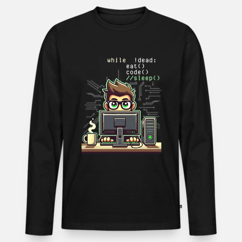 Programmierer Computercodierungssoftwareentwickler - Männer Premium Bio Langarmshirt - Schwarz