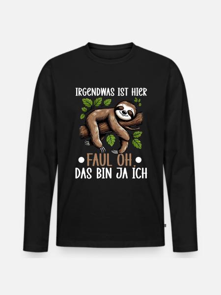 Sloth Lazy Sloth Lover Sloths - Men's Premium Organic Long Sleeve Shirt - black