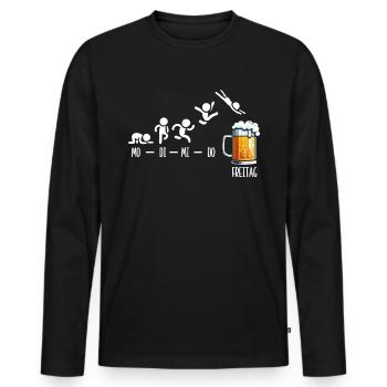 Freitag Wochenende Bierliebhaber Sarkastischer - Männer Premium Bio Langarmshirt - Schwarz - Vorne - Nico (187cm)