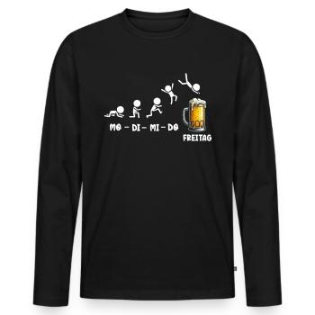 Freitag Wochenende Bierliebhaber Sarkastischer - Männer Premium Bio Langarmshirt - Schwarz - Vorne - Nico (187cm)