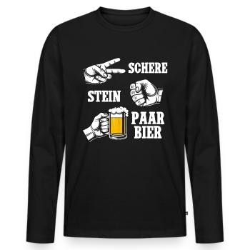 Scissors Stone Beer Couple Beer Lovers Beer Drinkers - Men's Premium Organic Long Sleeve Shirt - black - Front - Nico (187cm)